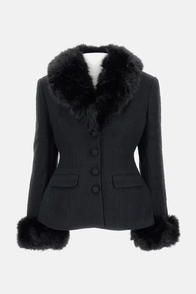 SELF-PORTRAIT BOUCLE FUR JACKET