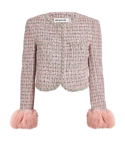SELF-PORTRAIT BOUCLÉ FUR-TRIM JACKET