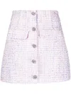 Self-portrait Lilac Boucle Mini Skirt In Purple