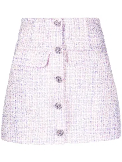 Self-portrait Lilac Boucle Mini Skirt In Purple