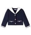Self-portrait Bouclé Jacket In Blue