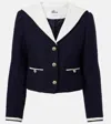 Self-portrait Self Portrait 'navy Boucle Contrast Collar' Blazer