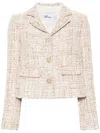 Self-portrait Bouclé Fabric Blazer With Sewuins