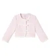 Self-portrait Girls Bow Boucle Jacket In Pink