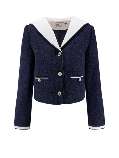 SELF-PORTRAIT SELF-PORTRAIT BOUCLÉ JACKET WITH JEWEL BUTTONS