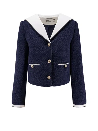 SELF-PORTRAIT BOUCLÉ JACKET WITH JEWEL BUTTONS