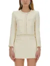 SELF-PORTRAIT BOUCLE JACKET WITH PEARLS
