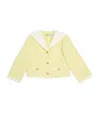 Self-portrait Girls Boucle Jacket In Yellow