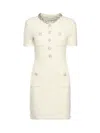 Self-portrait Bouclé Knit Mini Dress In Neutral