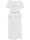 Self-portrait Bouclé Midi Dress In Blue