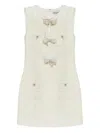 Self-portrait Self Portrait Bouclé Short Dress In White
