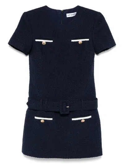 SELF-PORTRAIT BOUCLE MINI DRESS