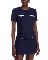 Self-portrait Textured Boucle Mini Dress In Blue
