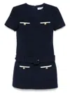 Self-portrait Textured Boucle Mini Dress In Black