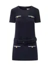 Self-portrait Textured Boucle Mini Dress In Blue
