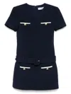 Self-portrait Textured Boucle Mini Dress In Black