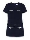 Self-portrait Textured Boucle Mini Dress In Black