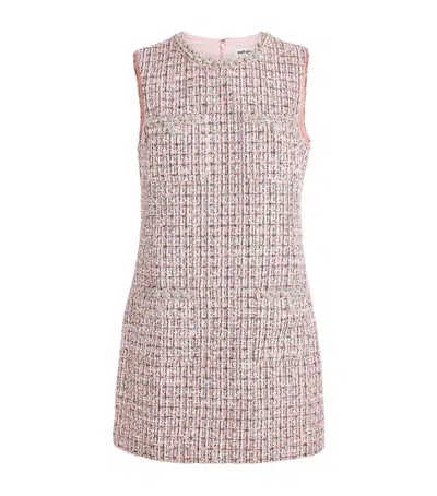 Self-portrait Bouclé Mini Dress In Pink