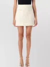 Self-portrait Cream Boucle Pearl Trim Mini Skirt-12 Nd Self Portrait Female In Neutral