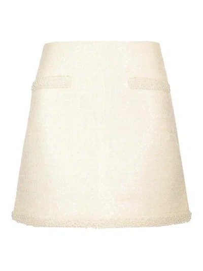 SELF-PORTRAIT FALDA SEMILARGA - BLANCO