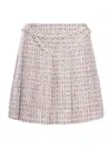 Self-portrait Textured Flared Skirt With Decorative Waist Trim In Multi