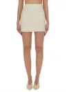 Self-portrait Self Portrait Boucle Mini Skirt With Pearls In Neutral
