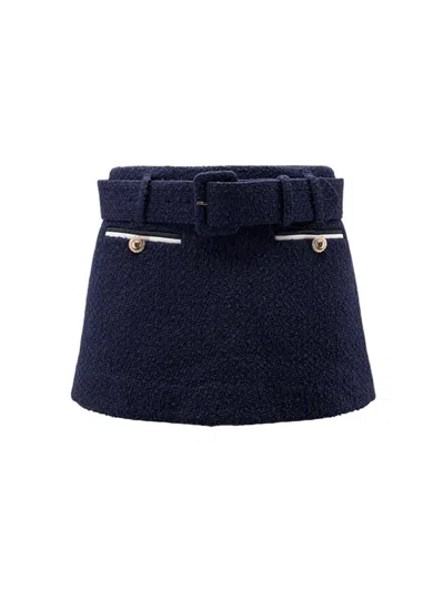 Self-portrait Bouclé Mini Skirt With Shorts