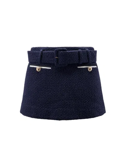 SELF-PORTRAIT SELF-PORTRAIT BOUCLÉ MINI SKIRT WITH SHORTS