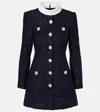 Self-portrait Bouclé Minidress In Black