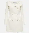 Self-portrait Bouclé Minidress In Cream