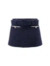 Self-portrait Bouclé Miniskirt With Shorts In Blue