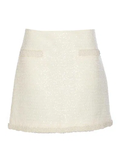 SELF-PORTRAIT BOUCLE PEARL MINI SKIRT