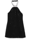 Self-portrait Boucle Pearly-trim Mini Dress In Black