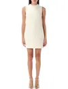 Self-portrait Bouclé Trim Mini Dress In Cream