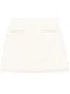 Self-portrait Sequined White Miniskirt With Hidden Zip Closure In Neutral