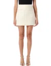 Self-portrait Cream Boucle Pearl Trim Mini Skirt