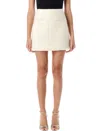 Self-portrait Cream Boucle Pearl Trim Mini Skirt-12 Nd Self Portrait Female In Neutral
