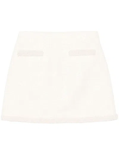 SELF-PORTRAIT SELF-PORTRAIT BOUCLÉ PEARL-TRIM MINI SKIRT