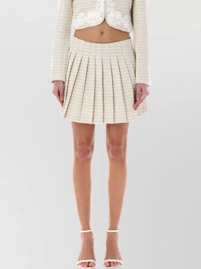 Self-portrait Pleated Mini Skirt In Gold