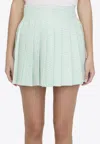 Self-portrait Self Portrait Boucle Tweed Pleated Mini Skirt In Blue