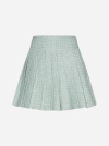 Self-portrait Self Portrait Boucle Tweed Pleated Mini Skirt In Mint