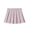 Self-portrait Bouclé Pleated Skirt In Pink
