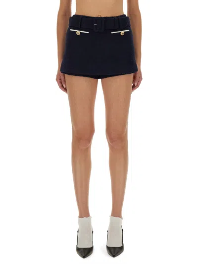 Self-portrait Boucle Shorts In Blue