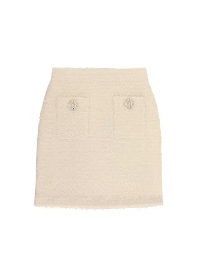 Self-portrait Bouclé Skirt In Multi