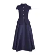 Self-portrait Bouclé-taffeta Midi Dress In Blue