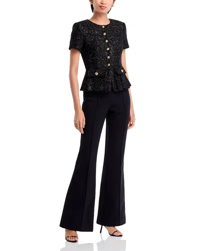 Self-portrait Boucle Tinsel Jumpsuit In Schwarz