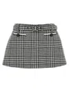 Self-portrait Mini Skirt With Houndstooth Pattern In Gray