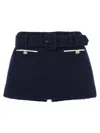 Self-portrait Navy Boucle Culotte Skirt