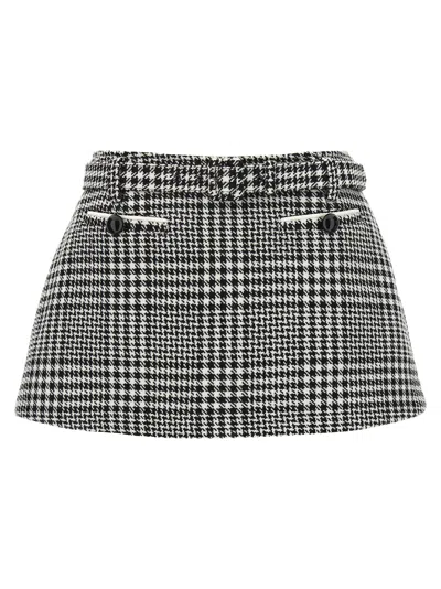 Self-portrait Bouclé Wool Skort Bermuda And Short White/black