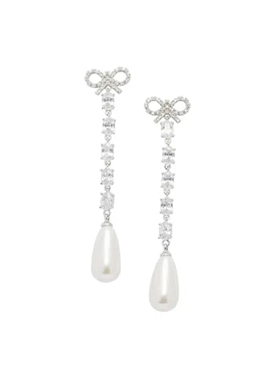 Self-portrait Self Portrait Bow And Pearl Earrings In White